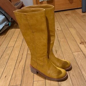 Yellow Knee-High Women's Boots
